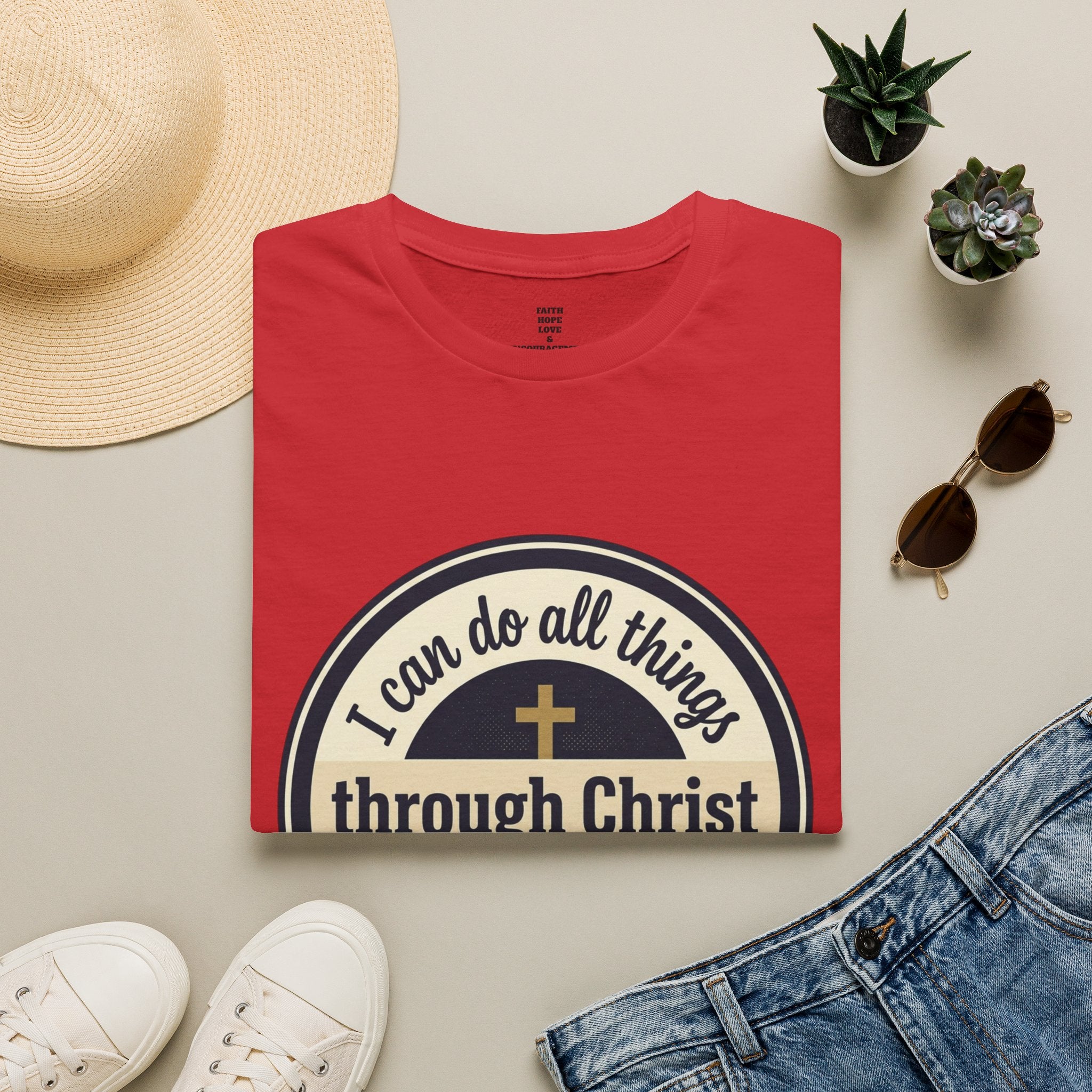 "I Can Do All Things Through Christ" Inspirational Faith Tee — Women's Soft Cotton T-Shirt
