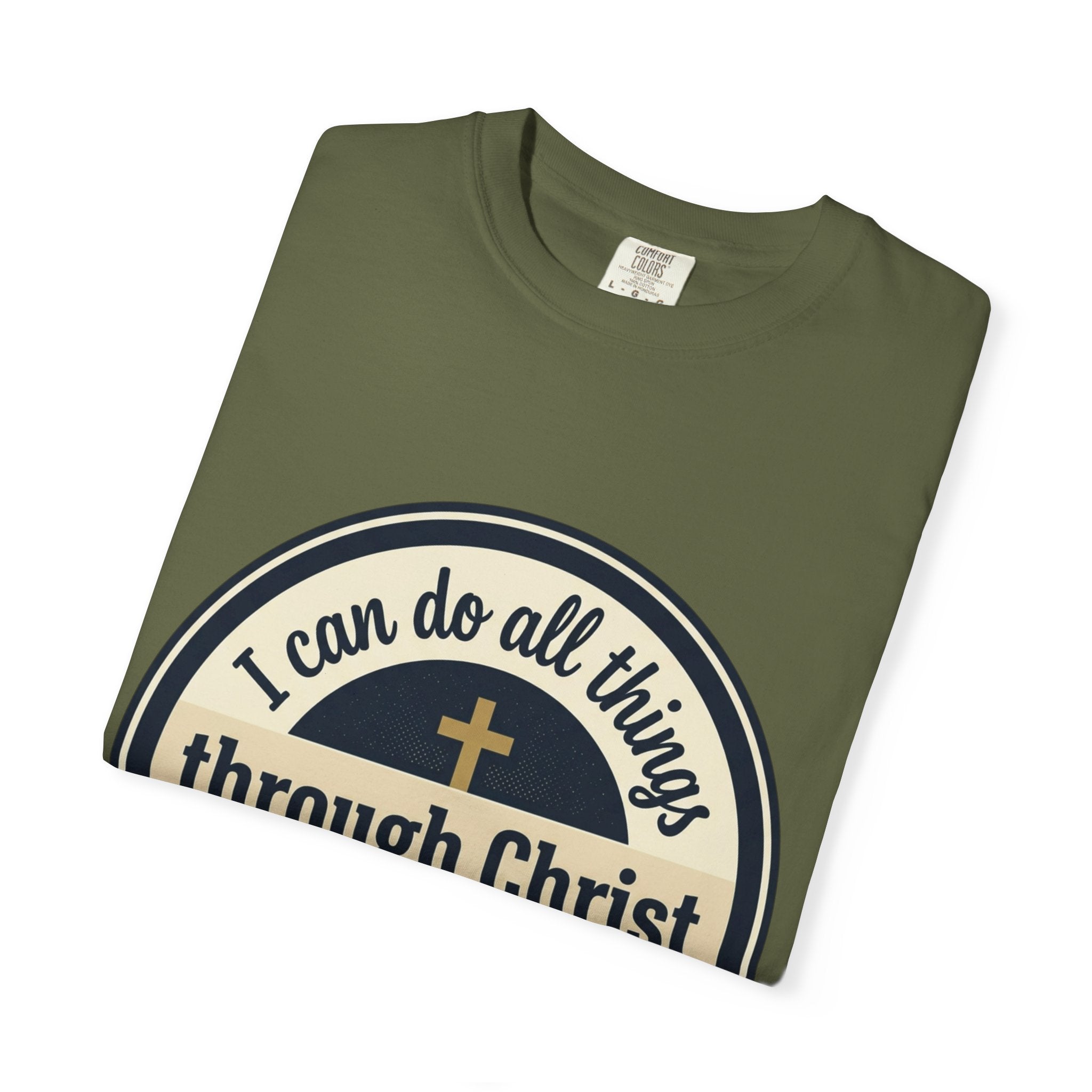 Unisex Garment-Dyed T-shirt | Philippians 4:13 Scripture Graphic
