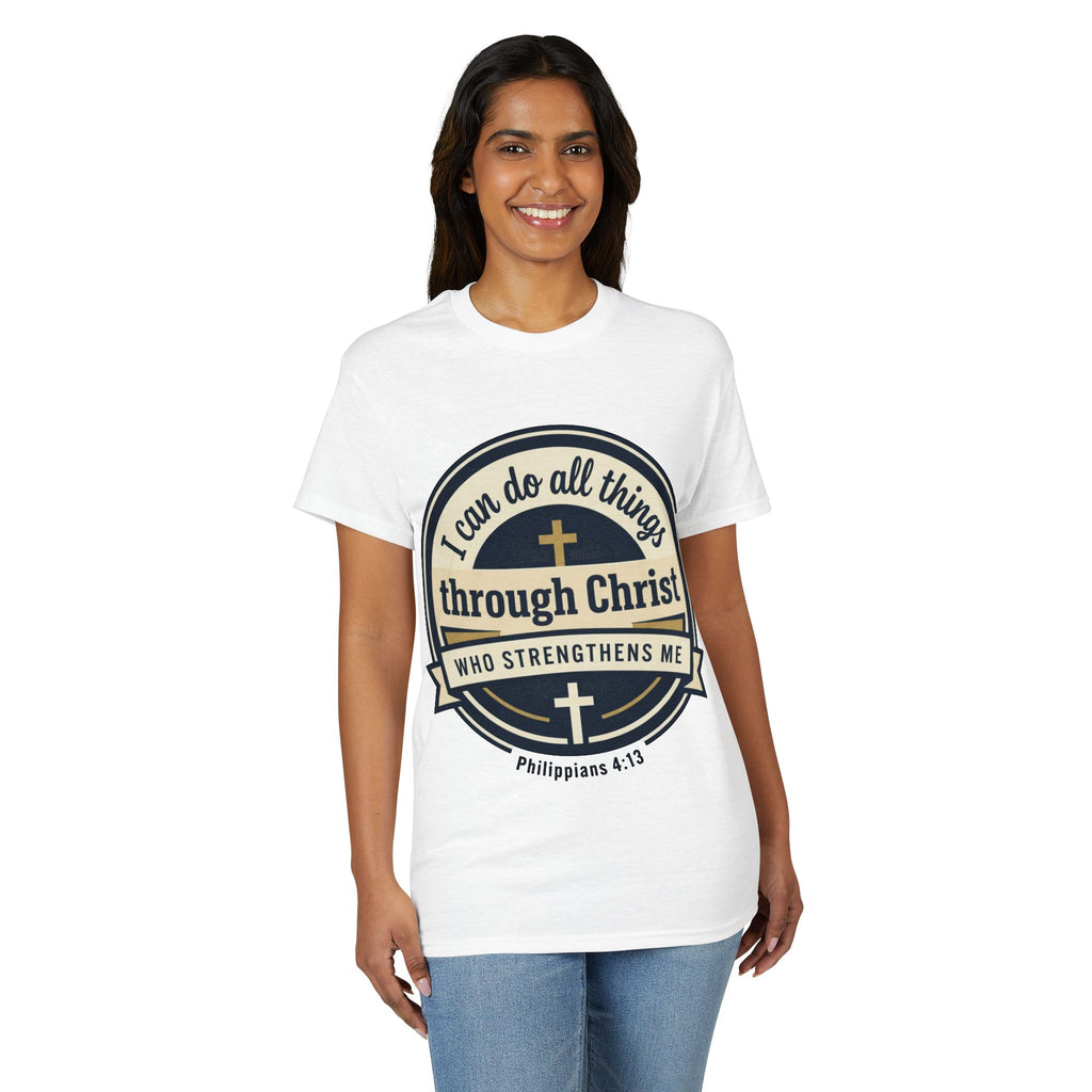 "I Can Do All Things Christ" Philippians 4:13 Graphic - Unisex DryBlend® Moisture Wicking Tee