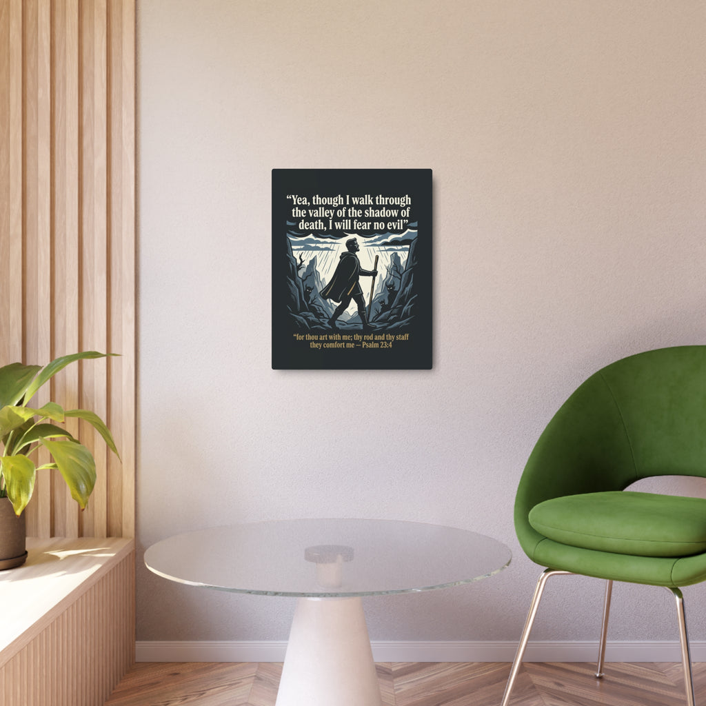 Psalm 23:4 Inspirational Wall Art - Metal Sign