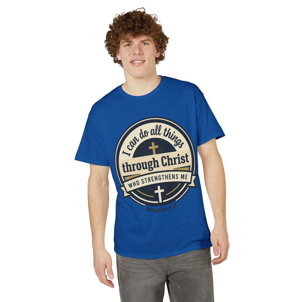 "I Can Do All Things Christ" Philippians 4:13 Graphic - Unisex DryBlend® Moisture Wicking Tee
