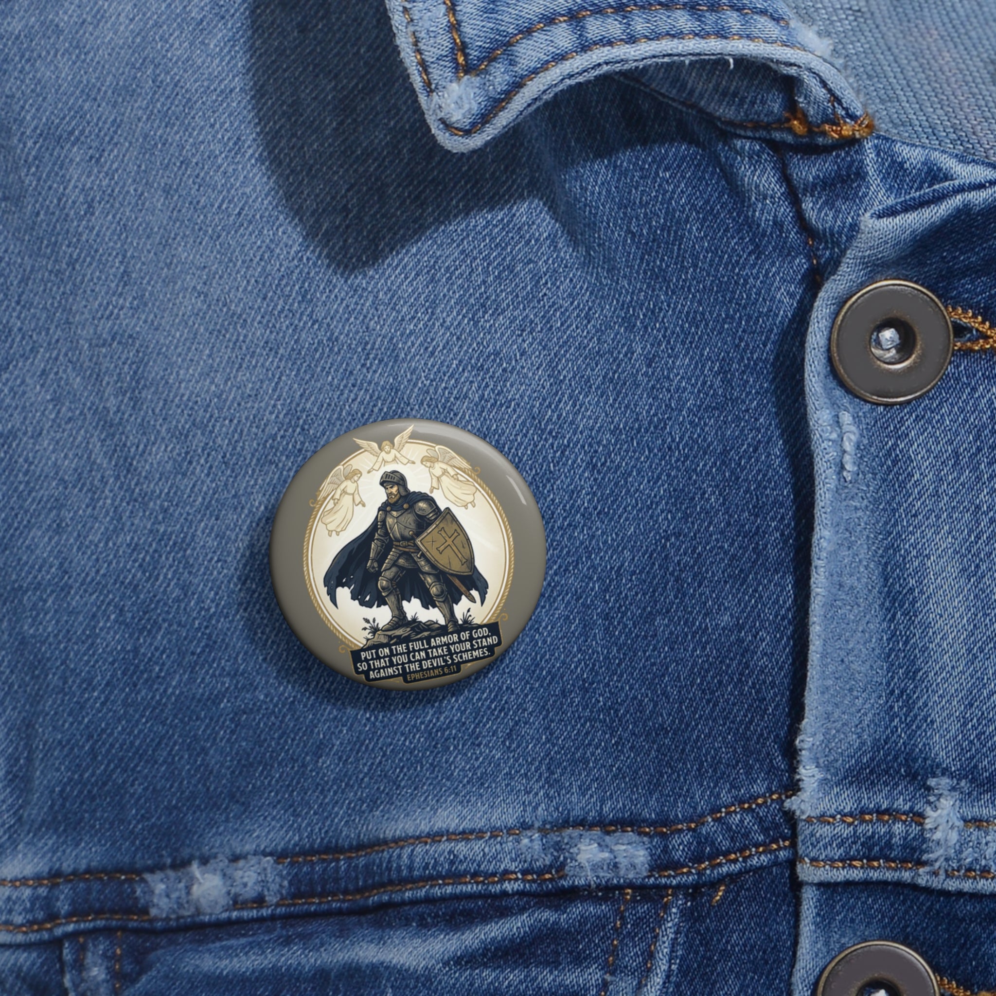 Armor of God Scripture Graphic — Pin Button (1pc)