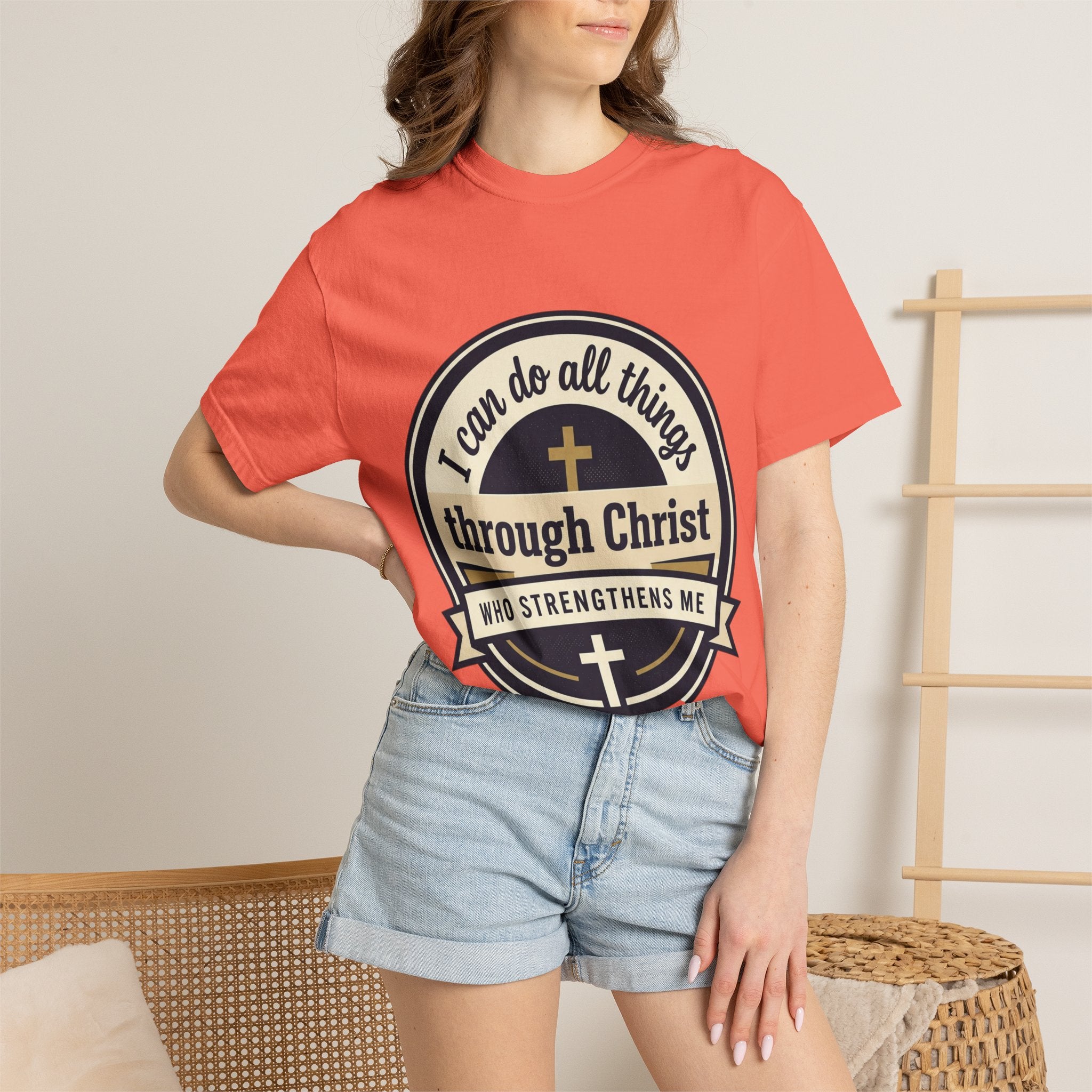 Unisex Garment-Dyed T-shirt | Philippians 4:13 Scripture Graphic