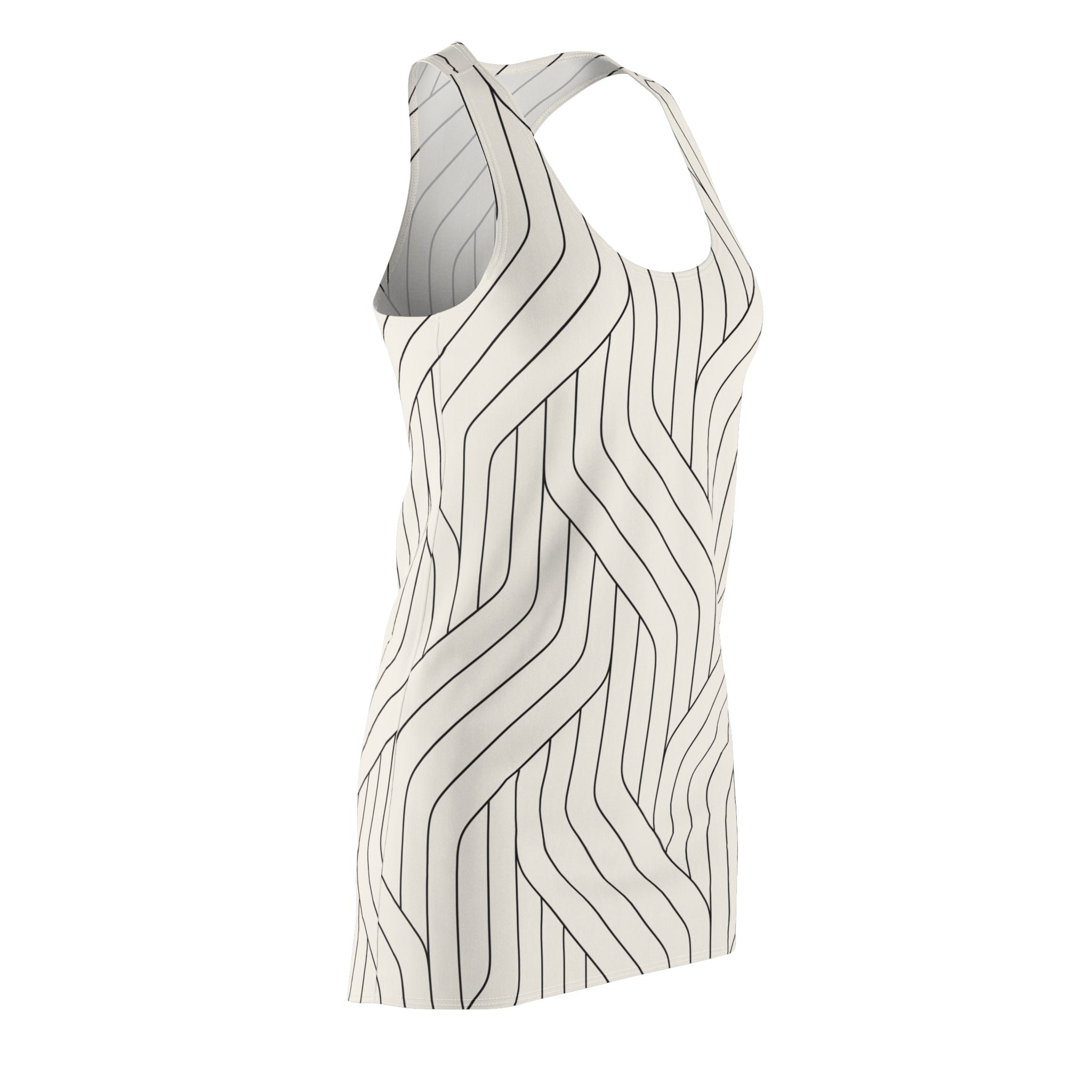 Geo Stripe Cut & Sew Racerback Dress (AOP)