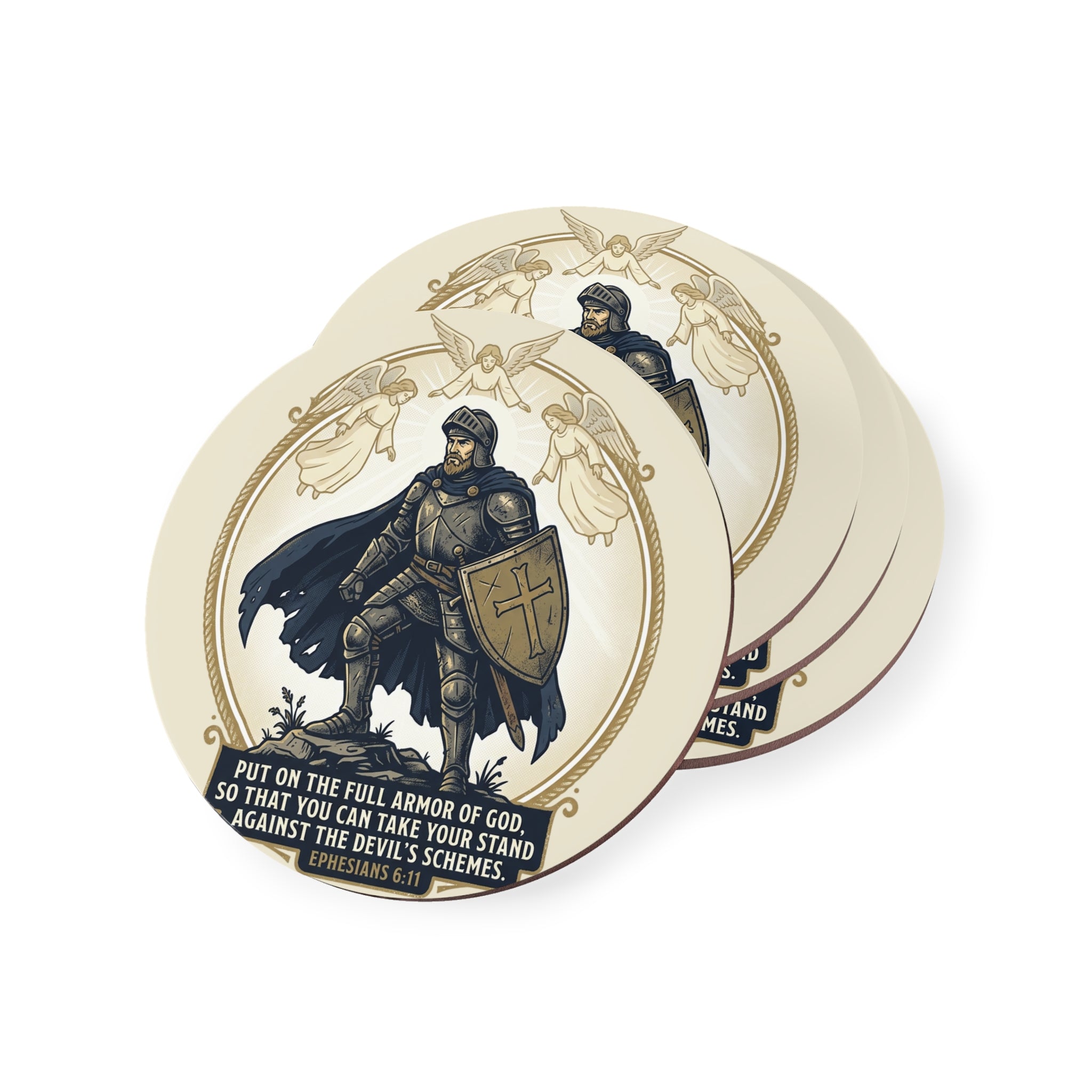'Full Armor of God' Scripture Drink Coaster (1pc/4pc)