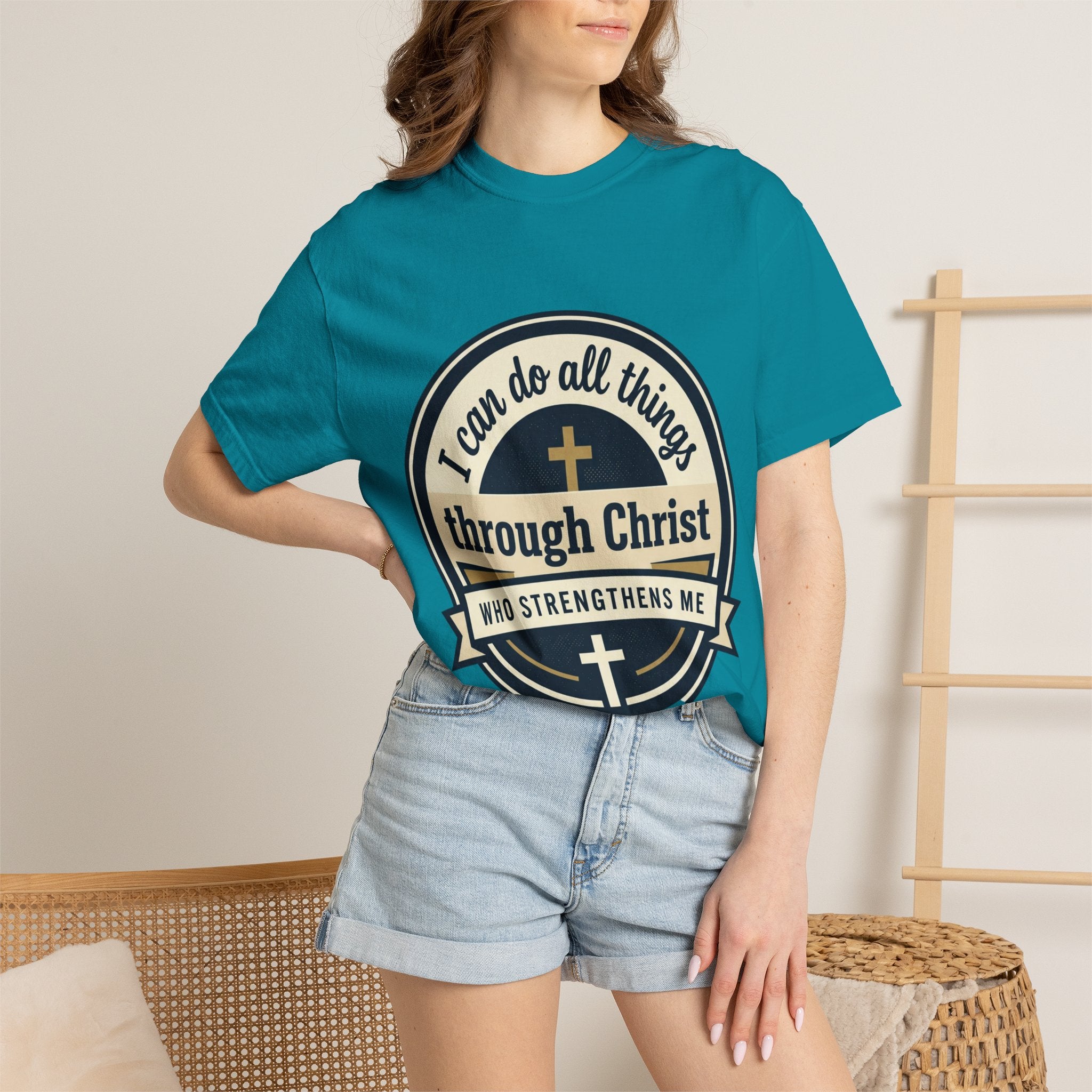 Unisex Garment-Dyed T-shirt | Philippians 4:13 Scripture Graphic