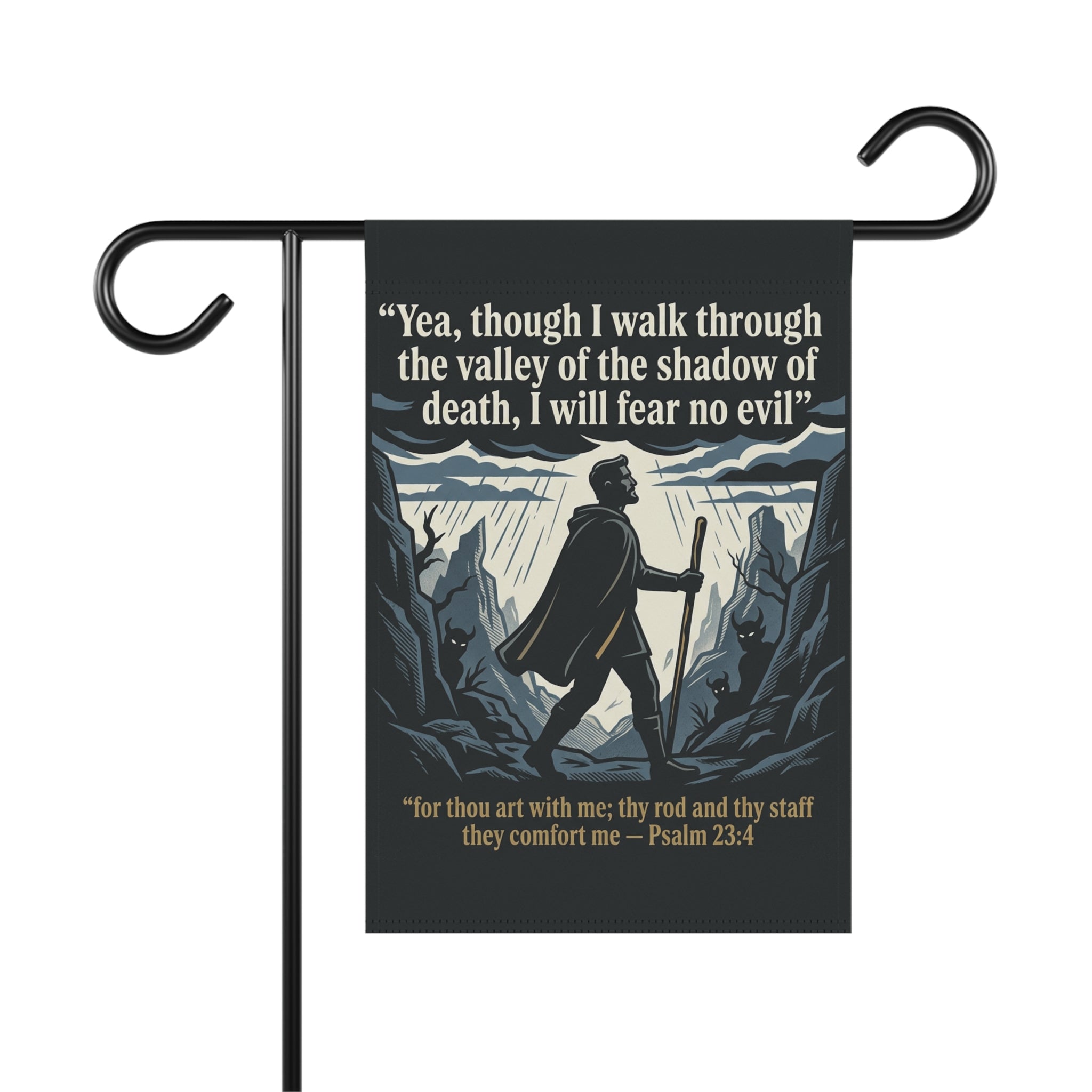 Psalm 23:4 Verse Graphic - Garden & House Banner