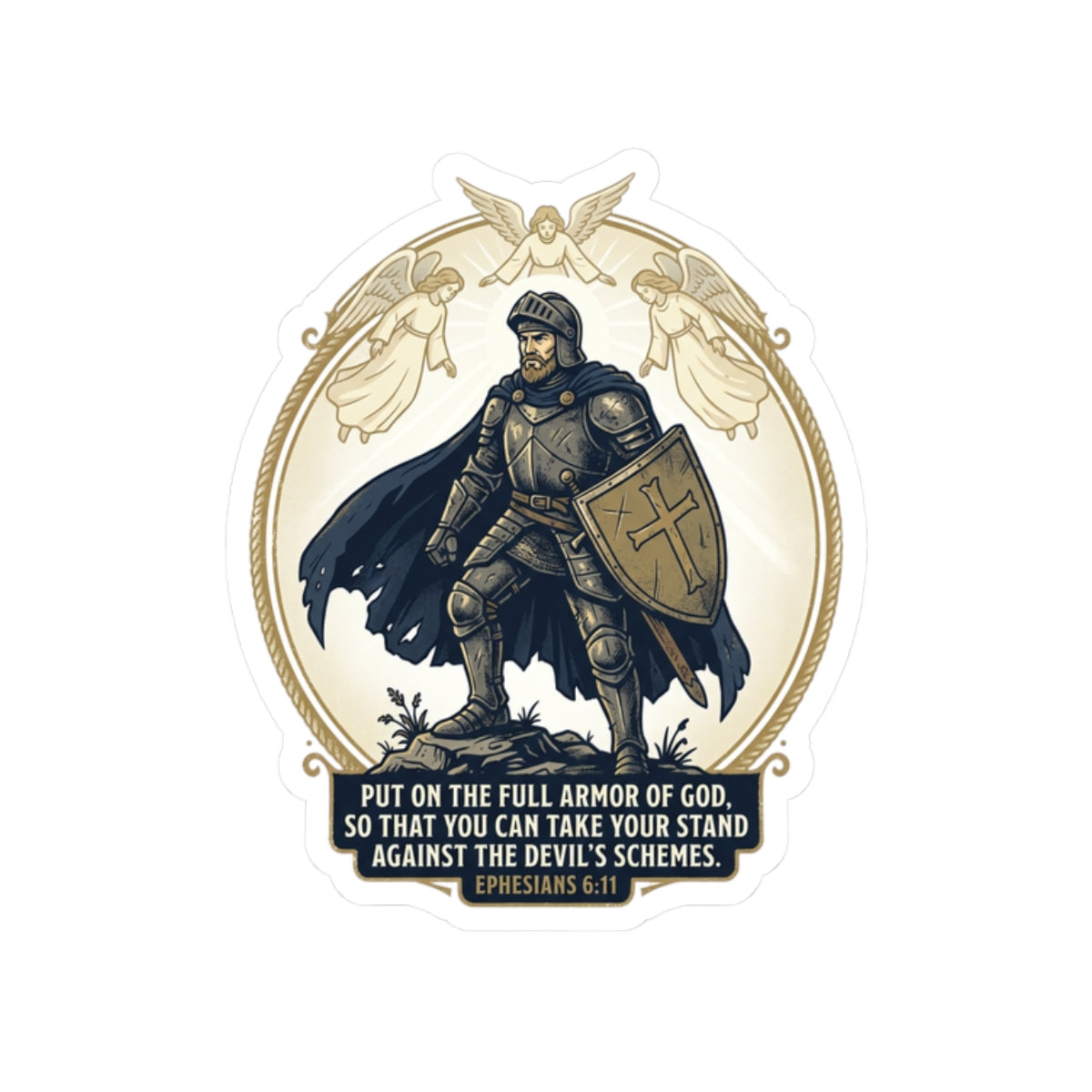 "Put On The Full Armor Of God" Scripture Graphic — Kiss-Cut Vinyl Sticker