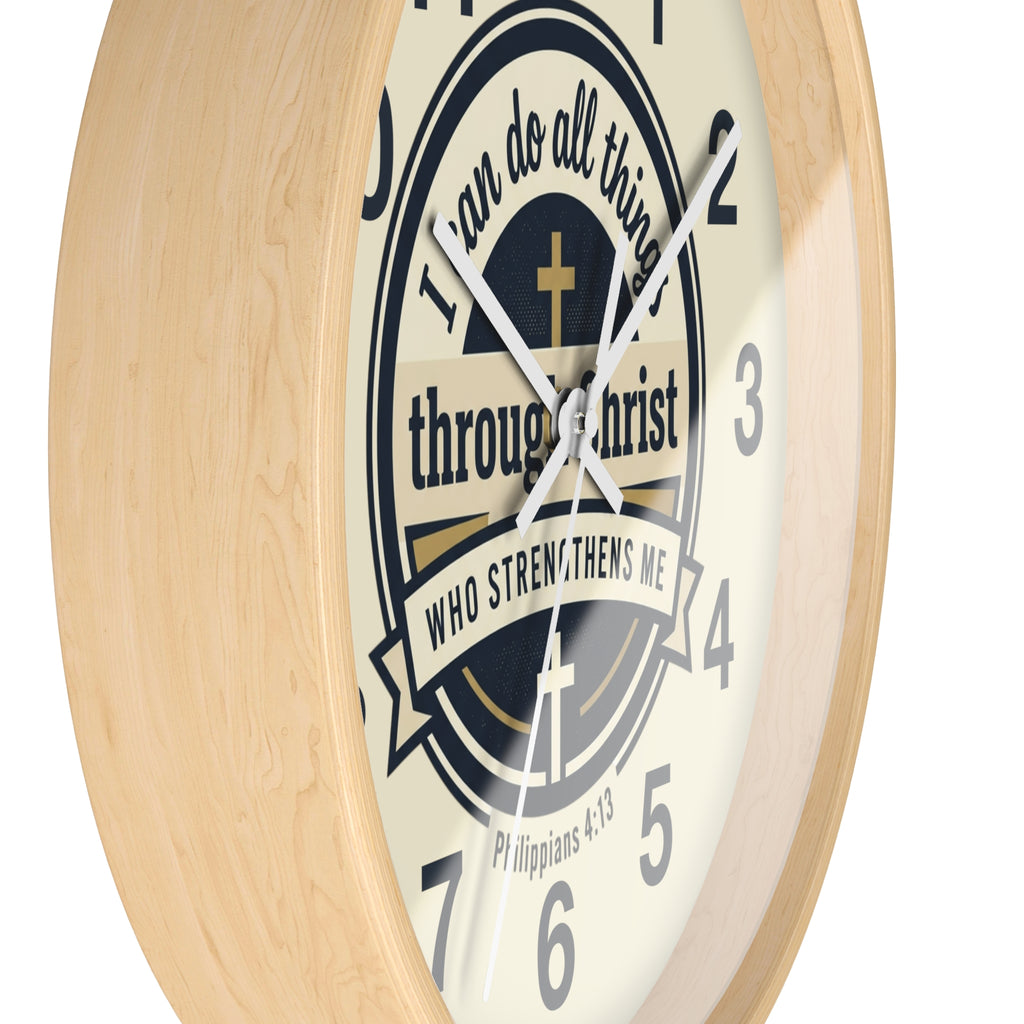 "I Can Do All Things Through Christ" Inspirational Wall Clock