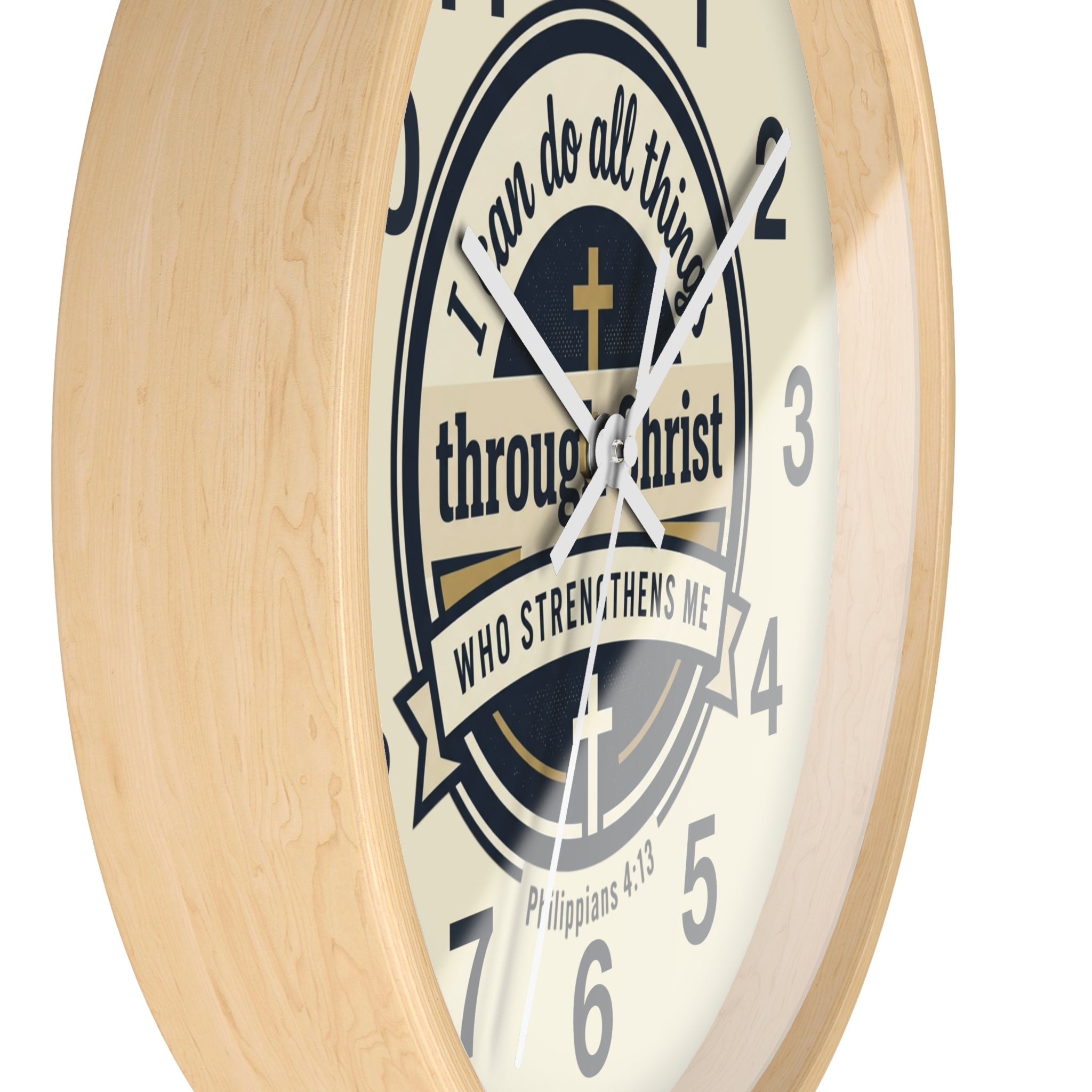 "I Can Do All Things Through Christ" Inspirational Wall Clock