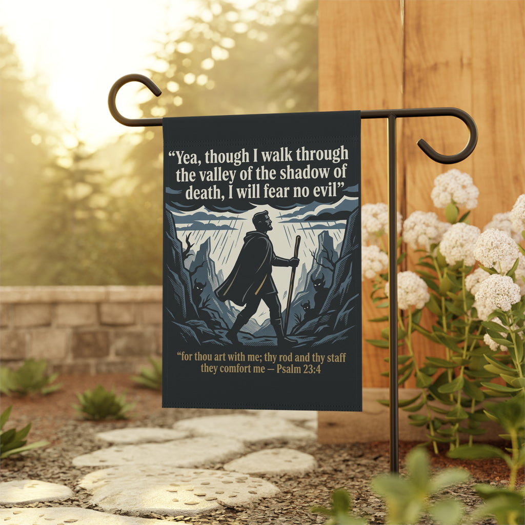 Psalm 23:4 Verse Graphic - Garden & House Banner