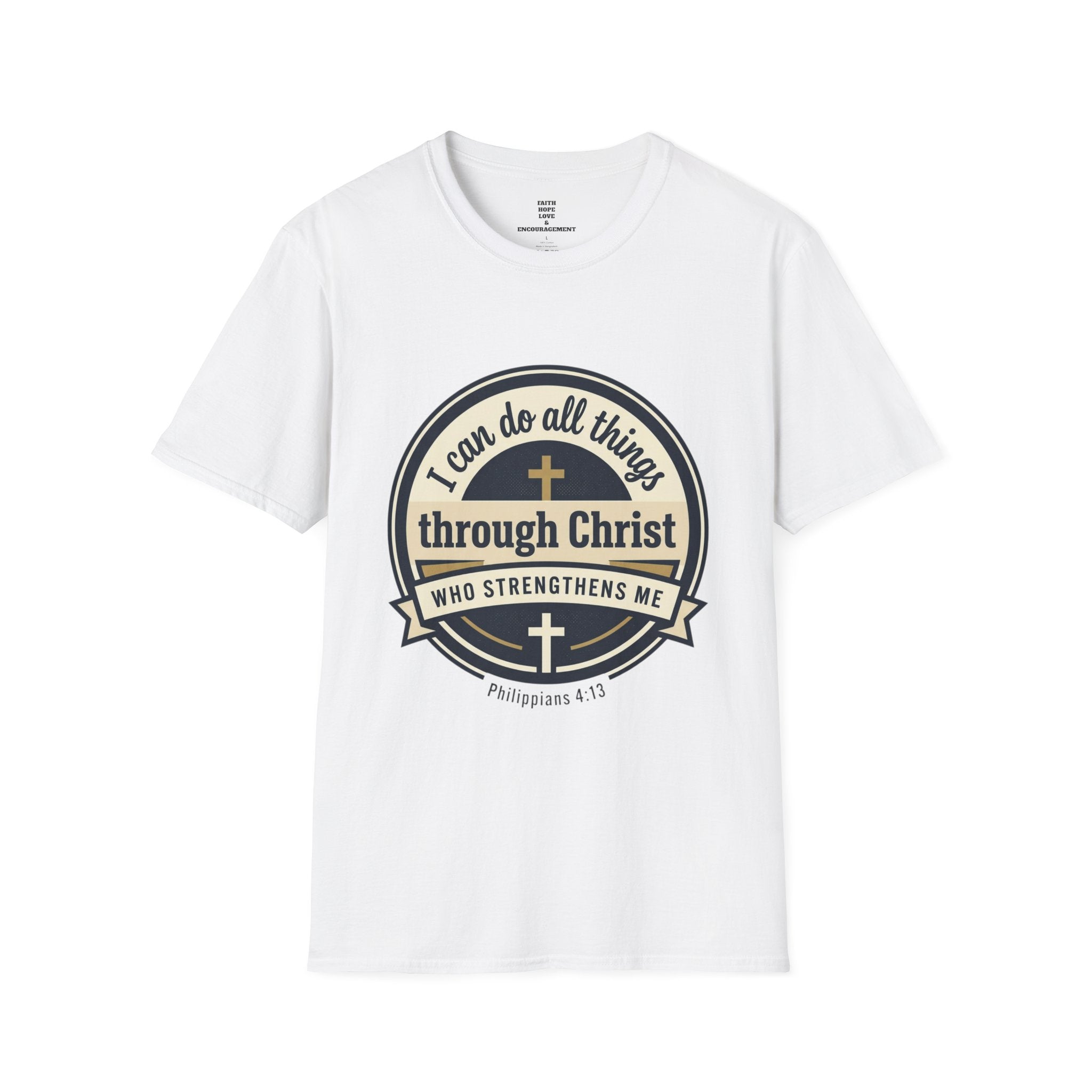 "I Can Do All Things Through Christ" Inspirational Faith Tee — Women's Soft Cotton T-Shirt