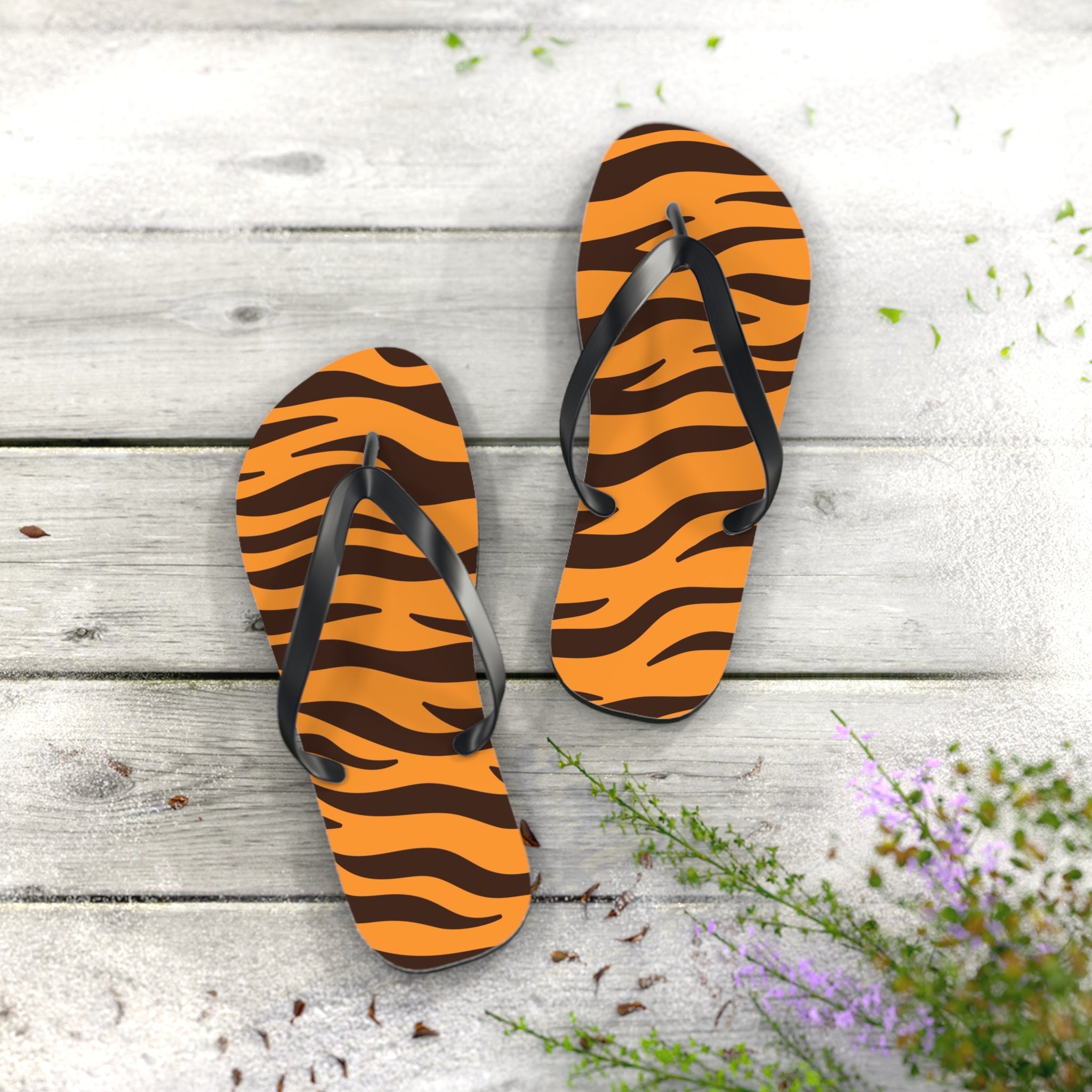Tiger Stripe Flip Flops
