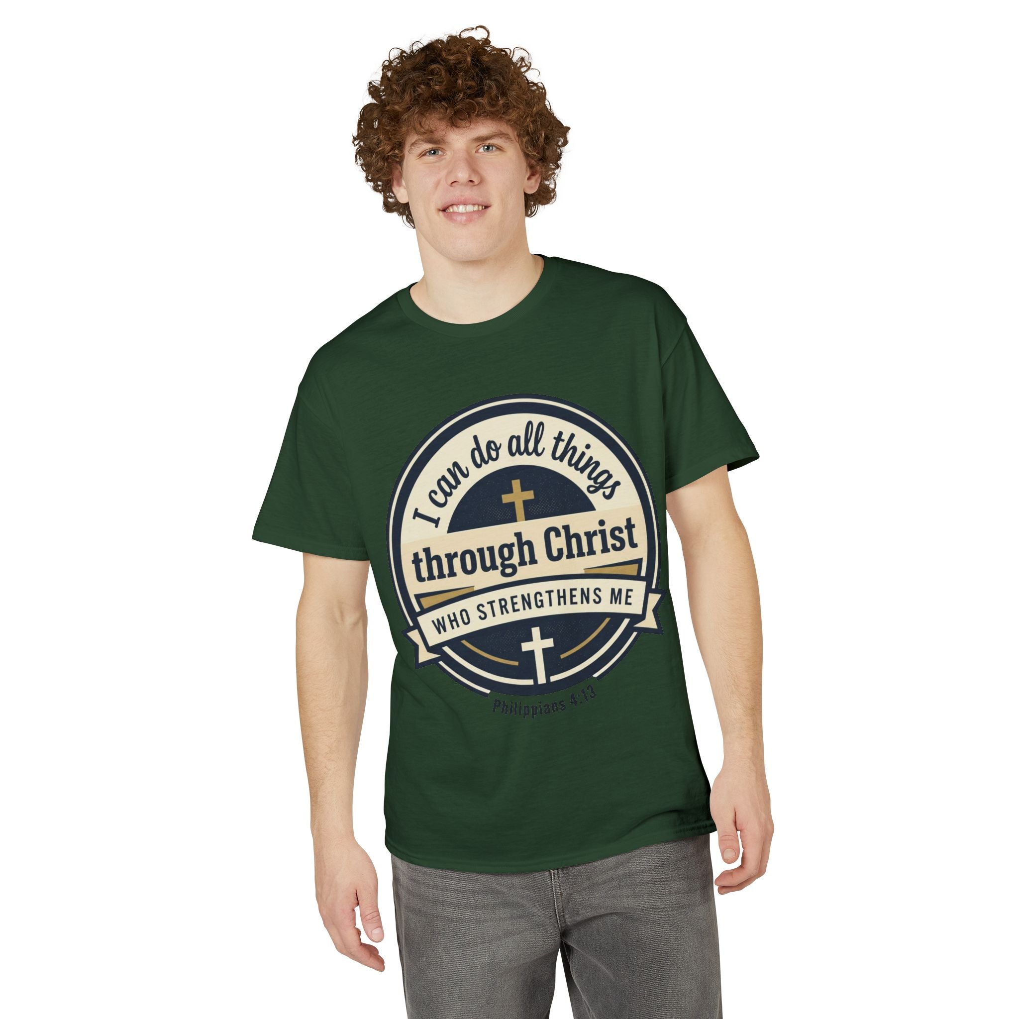 "I Can Do All Things Christ" Philippians 4:13 Graphic - Unisex DryBlend® Moisture Wicking Tee