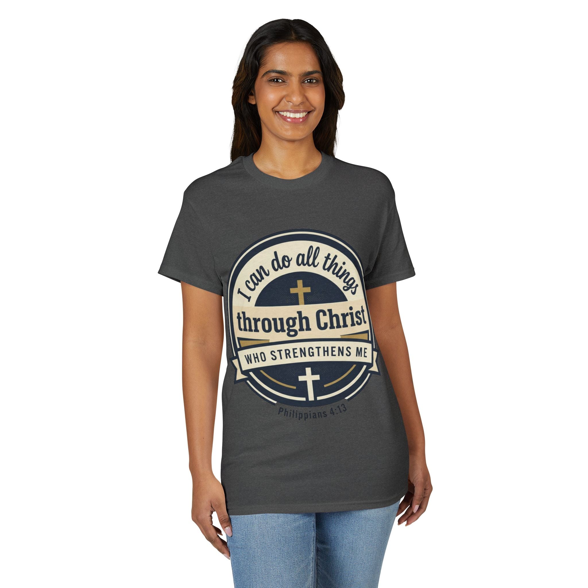 "I Can Do All Things Christ" Philippians 4:13 Graphic - Unisex DryBlend® Moisture Wicking Tee