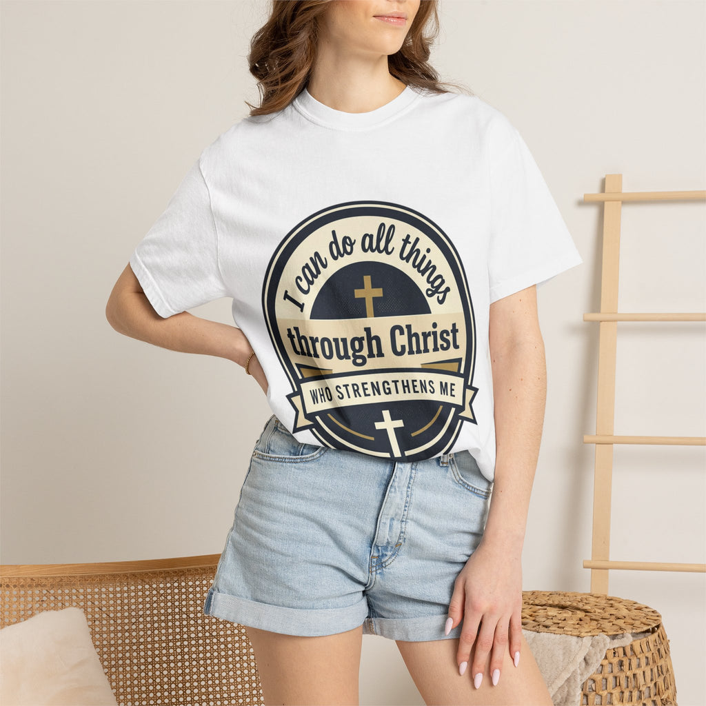 Unisex Garment-Dyed T-shirt | Philippians 4:13 Scripture Graphic