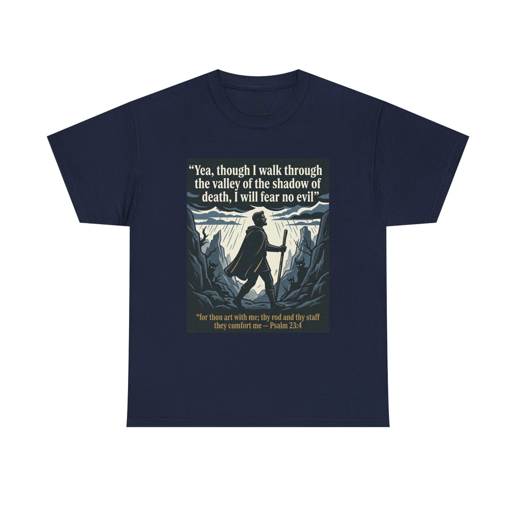 Psalm 23 'I Will Fear No Evil' Scripture Graphic - Unisex Heavy Cotton Tee
