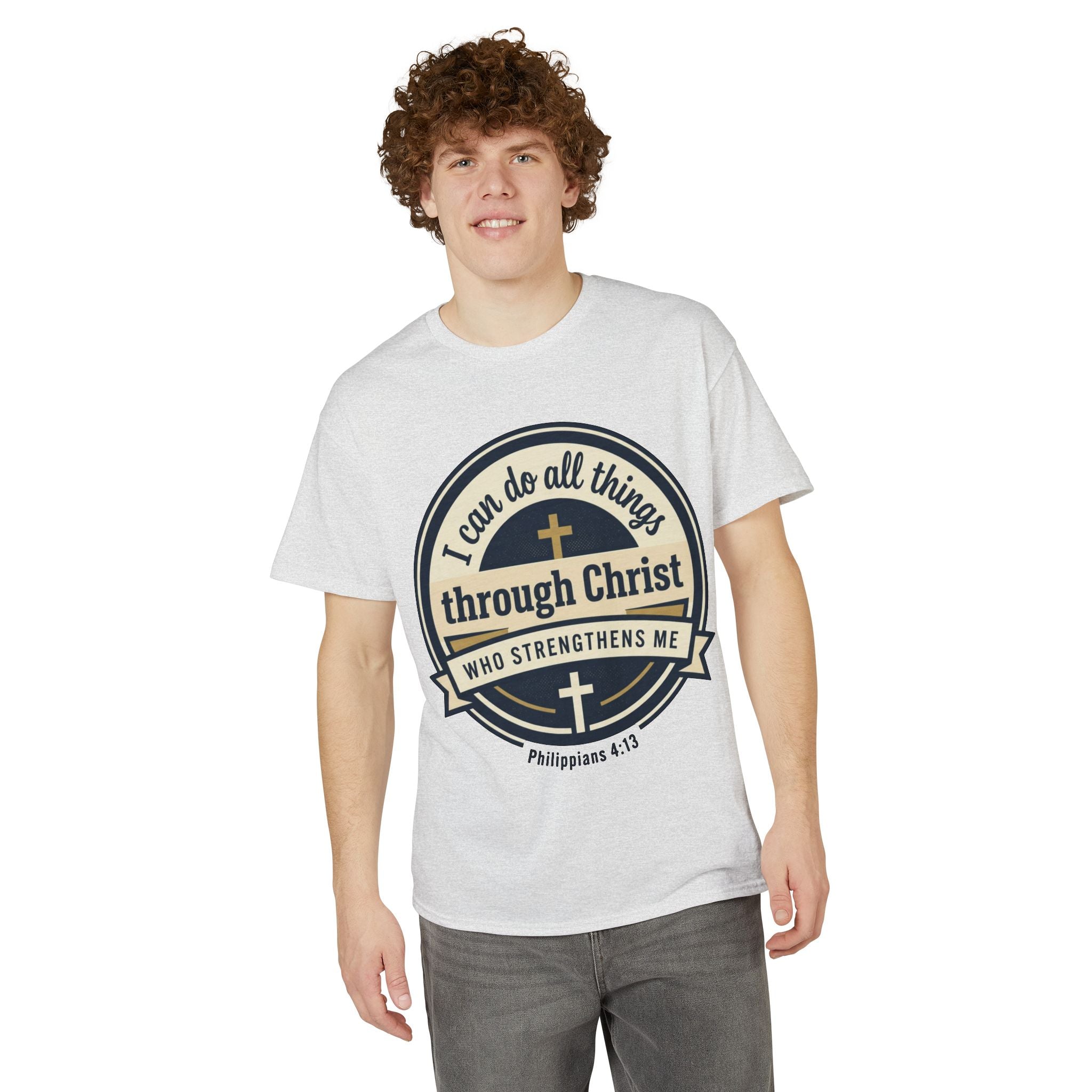 "I Can Do All Things Christ" Philippians 4:13 Graphic - Unisex DryBlend® Moisture Wicking Tee