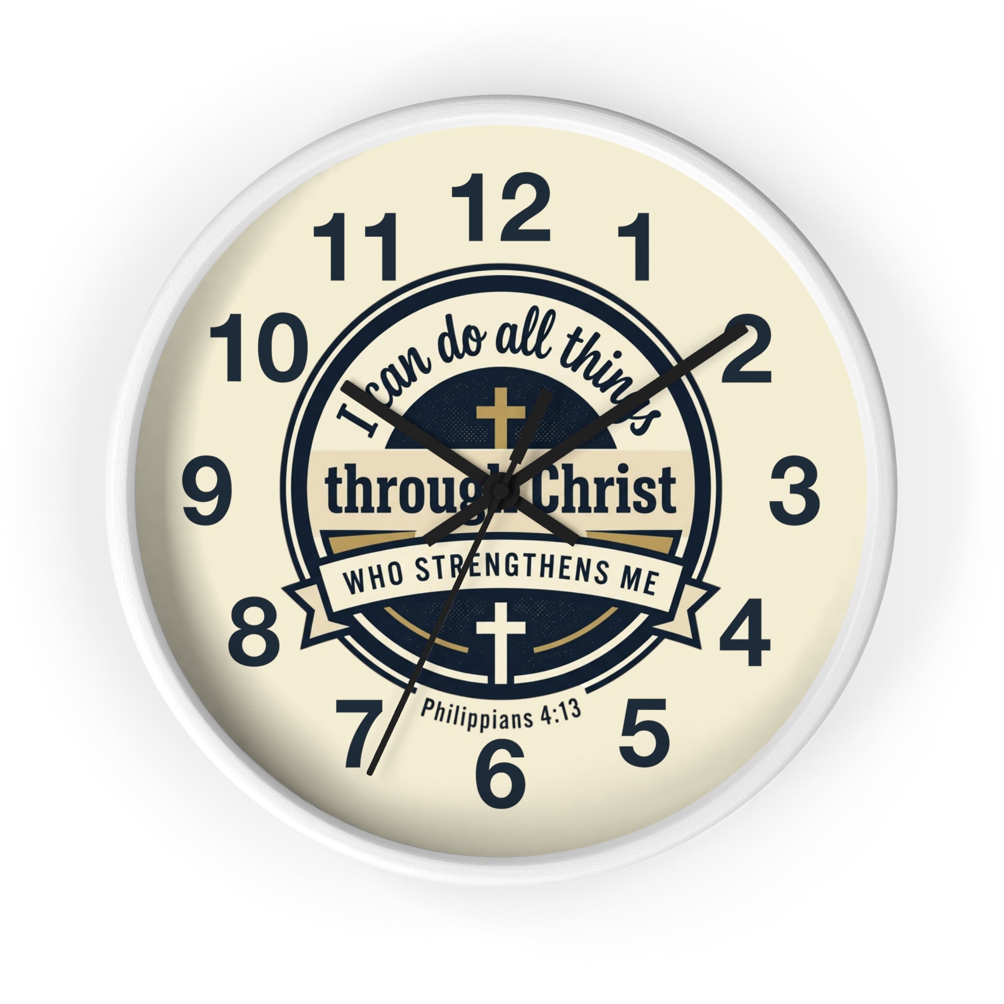 "I Can Do All Things Through Christ" Inspirational Wall Clock
