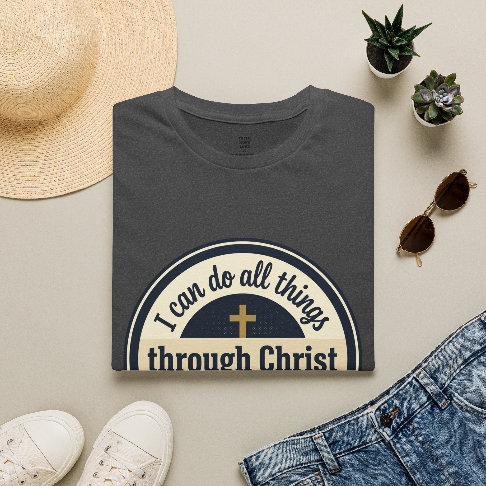 "I Can Do All Things Through Christ" Inspirational Faith Tee — Women's Soft Cotton T-Shirt