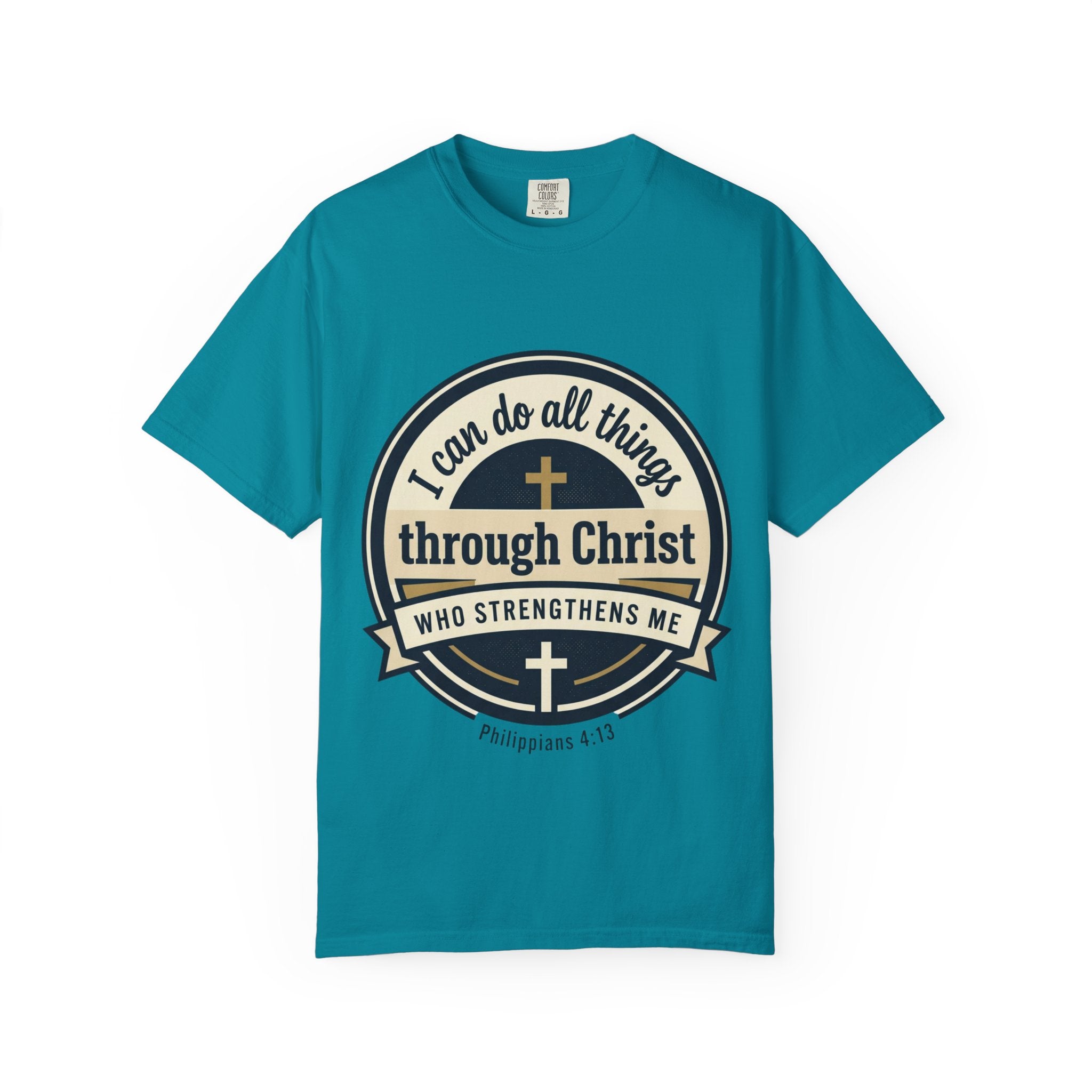 Unisex Garment-Dyed T-shirt | Philippians 4:13 Scripture Graphic