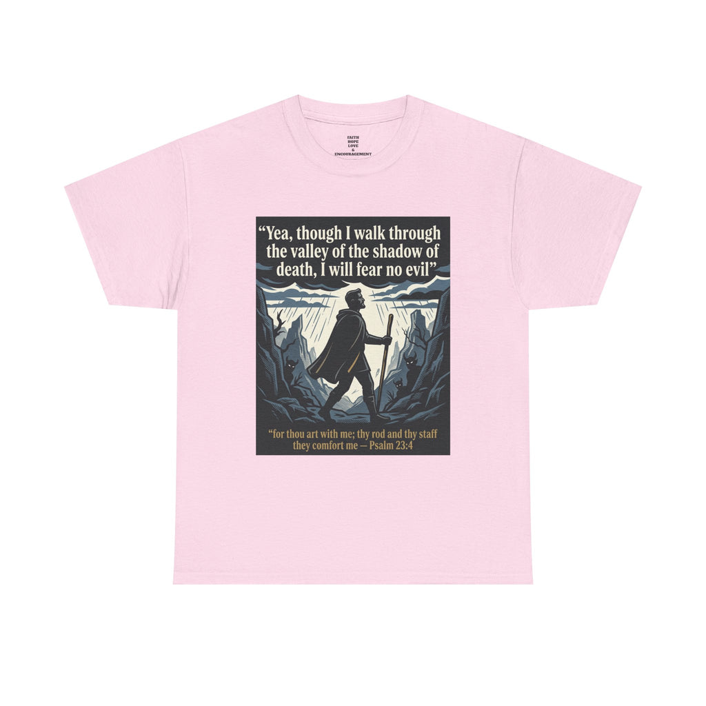 Psalm 23 'I Will Fear No Evil' Scripture Graphic - Unisex Heavy Cotton Tee