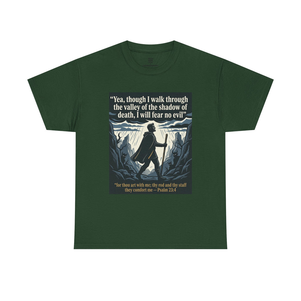 Psalm 23 'I Will Fear No Evil' Scripture Graphic - Unisex Heavy Cotton Tee
