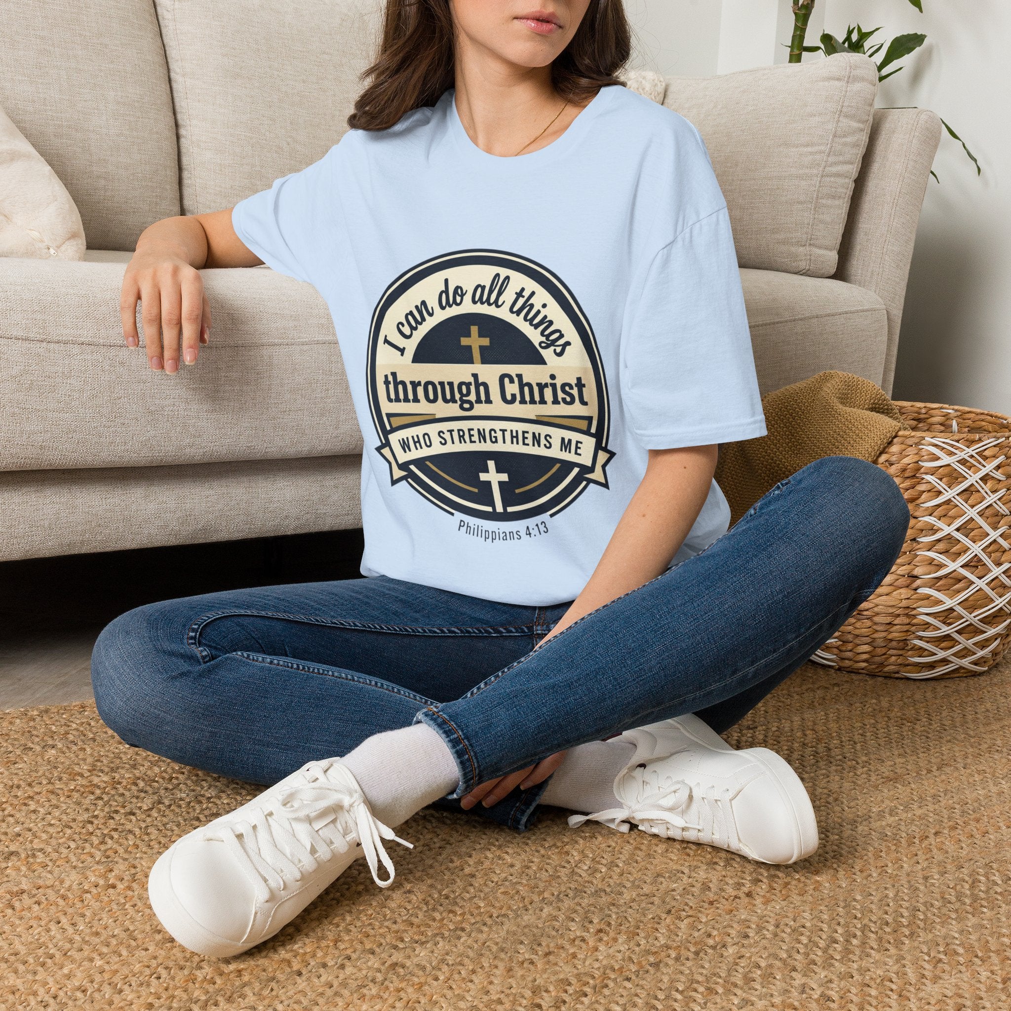 "I Can Do All Things Through Christ" Inspirational Faith Tee — Women's Soft Cotton T-Shirt