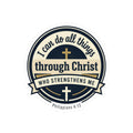 "I Can Do All Things Through Christ" Scripture Graphic — Kiss-Cut Vinyl Sticker