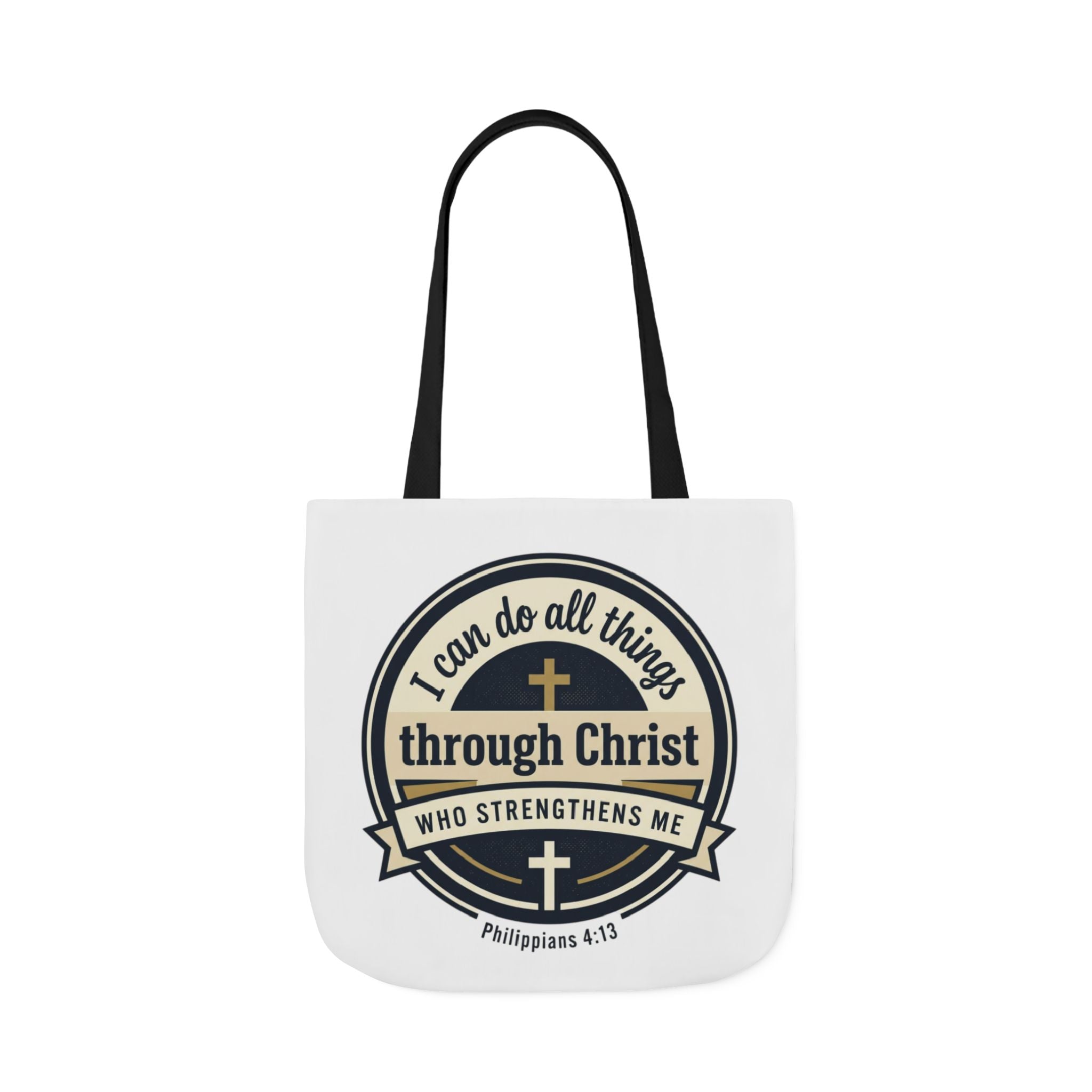 "I Can Do All Things Through Christ" Scripture Graphic — Canvas Tote Bag