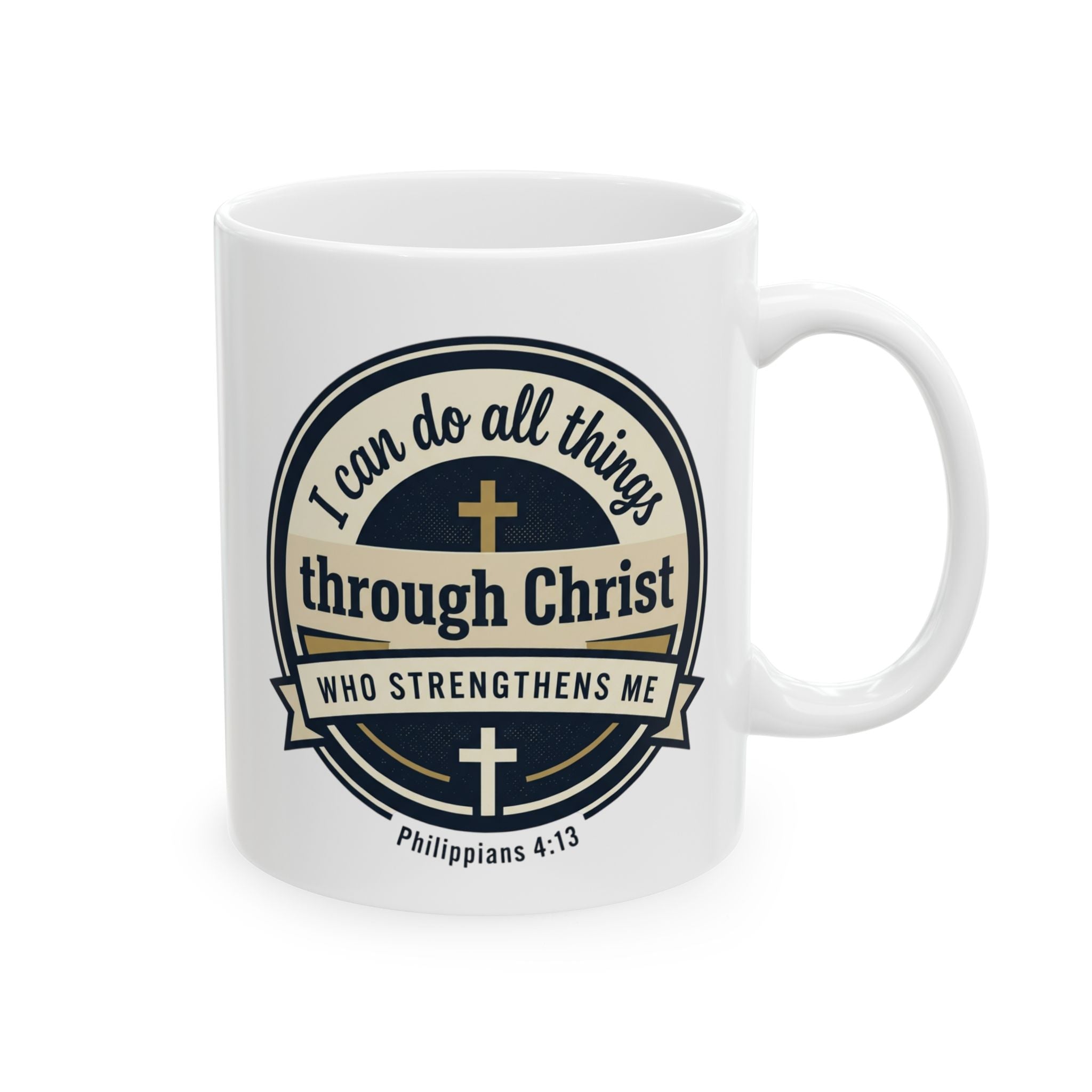 Philippians 4:13 Scripture Graphic - Ceramic Mug (11oz/15oz)