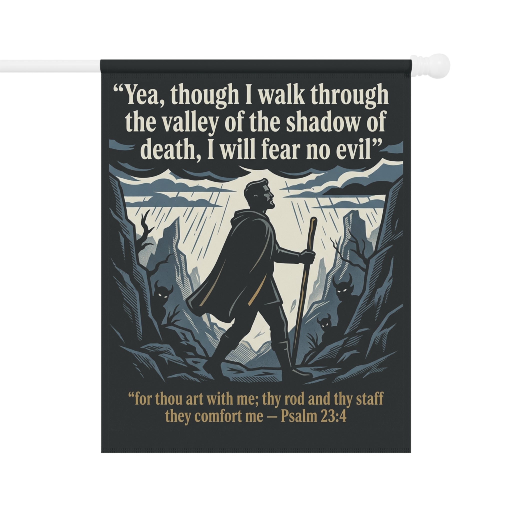 Psalm 23:4 Verse Graphic - Garden & House Banner