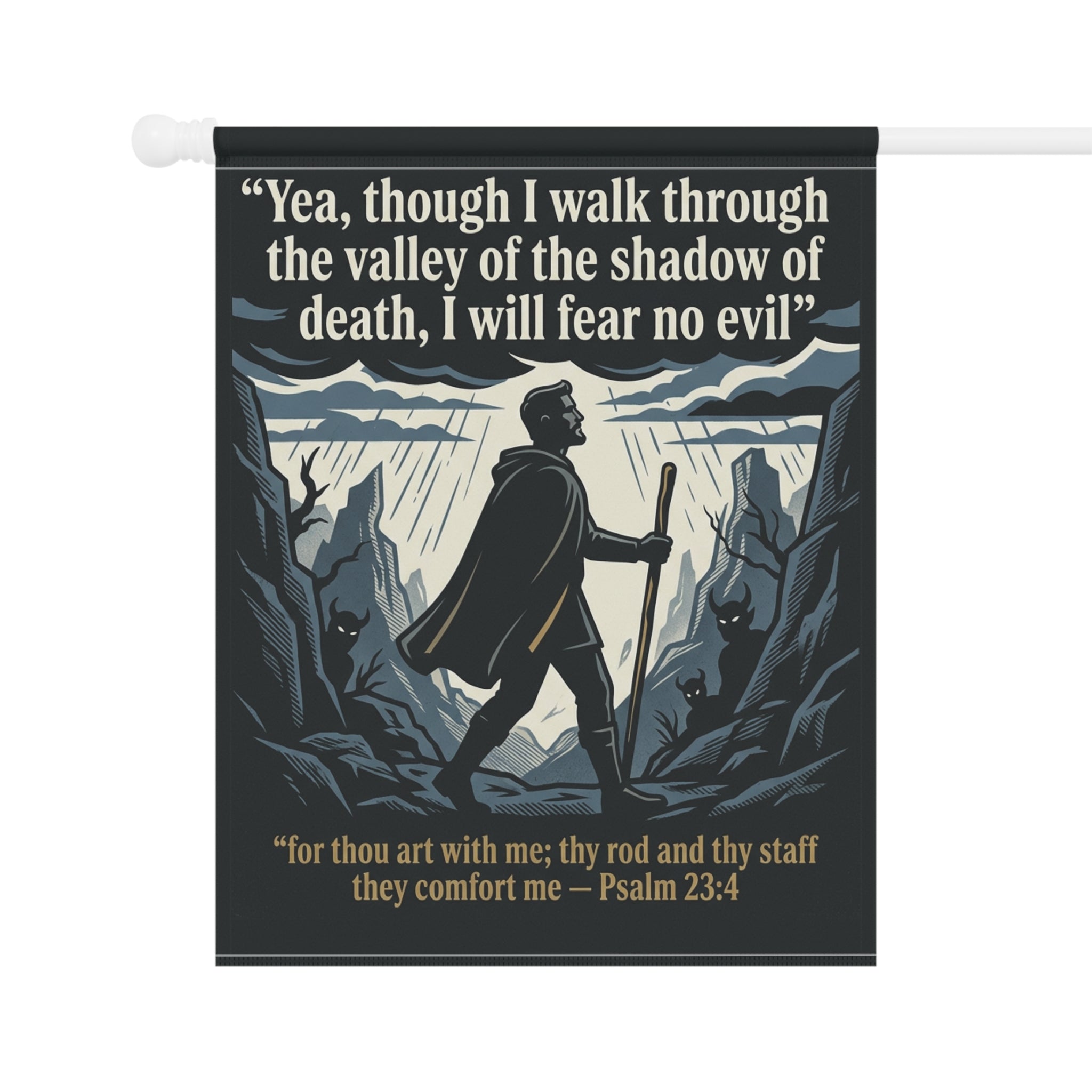 Psalm 23:4 Verse Graphic - Garden & House Banner