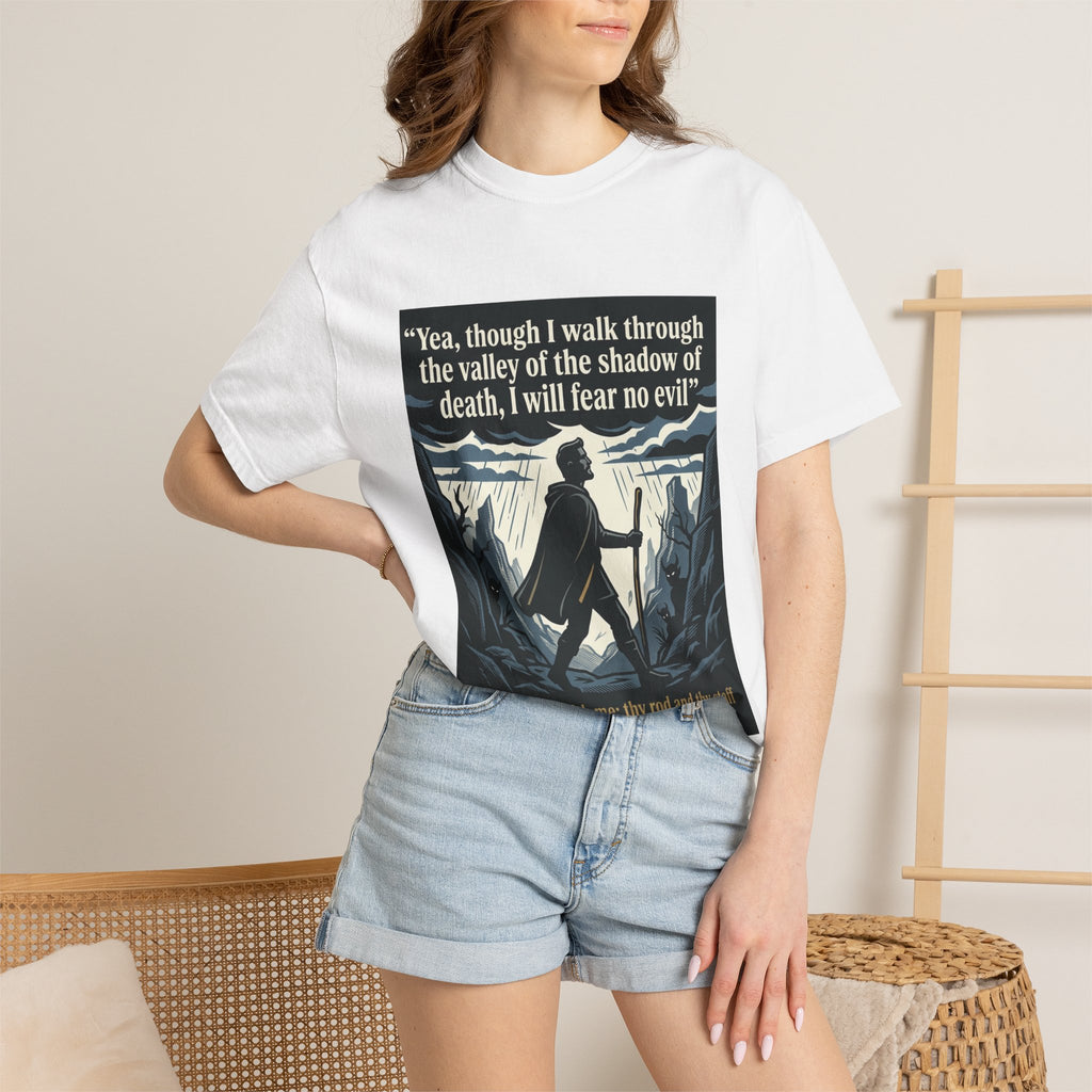 Unisex Garment-Dyed T-shirt | Psalm 23:4 Scripture Graphic