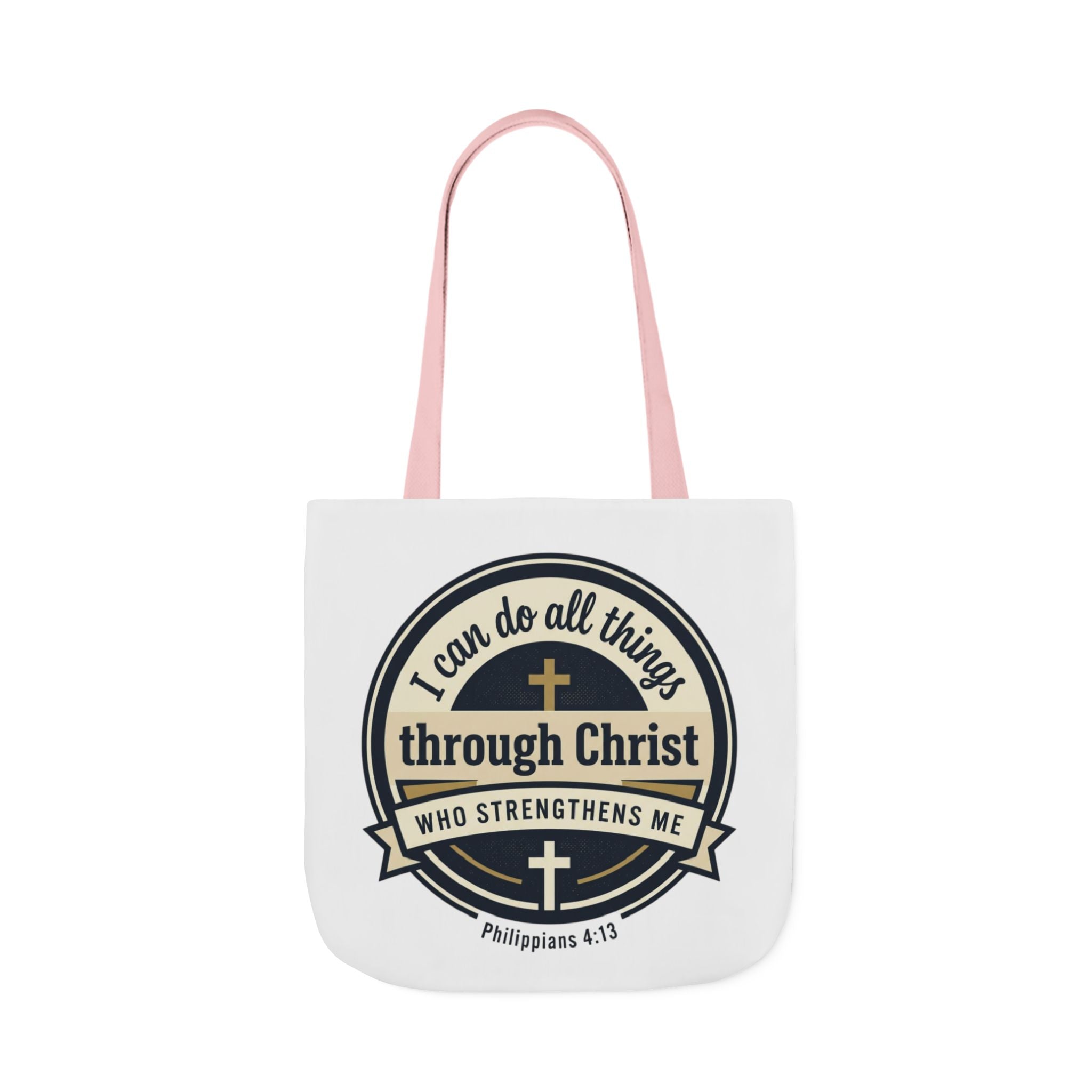 "I Can Do All Things Through Christ" Scripture Graphic — Canvas Tote Bag