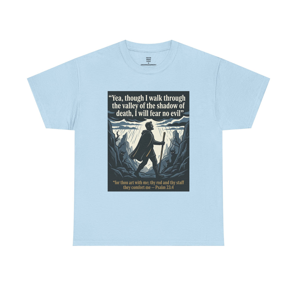 Psalm 23 'I Will Fear No Evil' Scripture Graphic - Unisex Heavy Cotton Tee