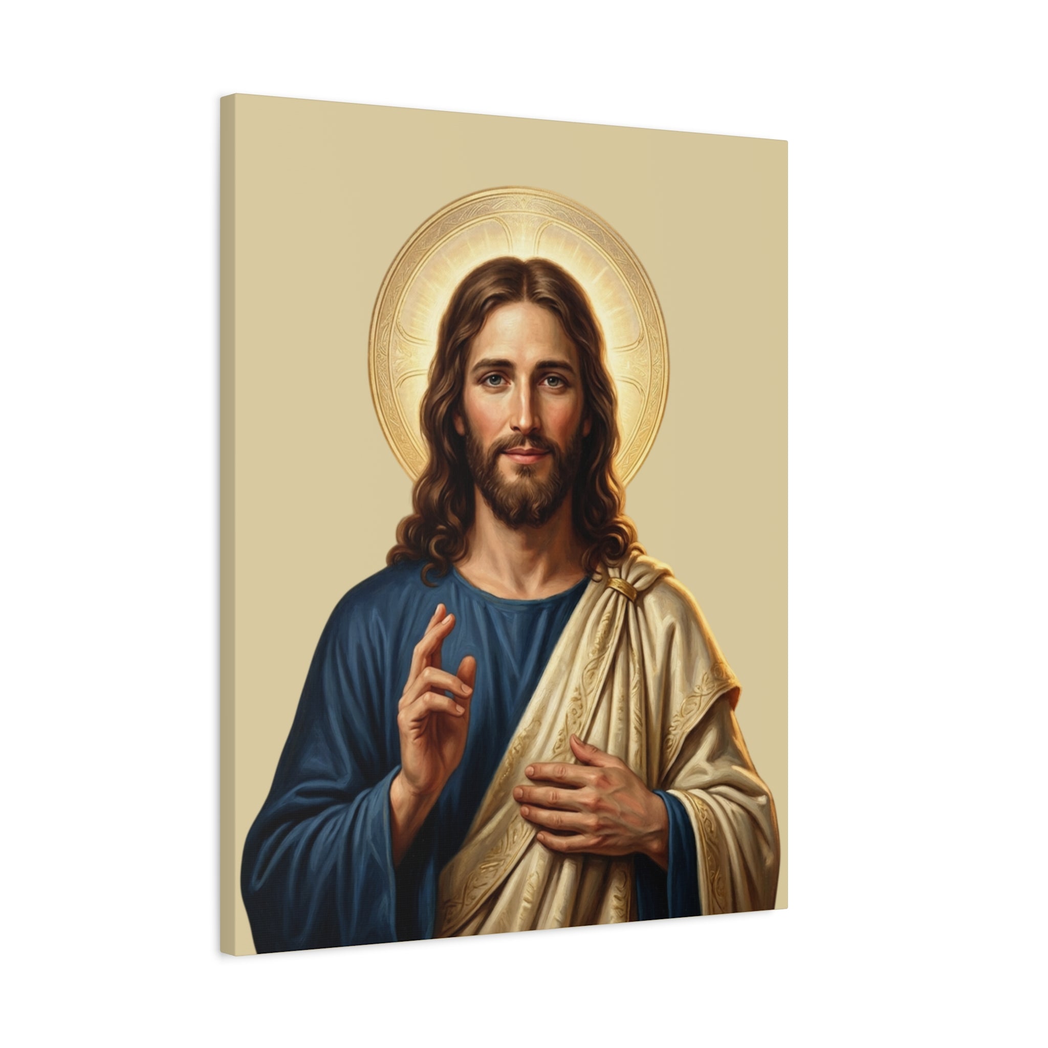 Jesus Portrait - Matte Stretched Canvas Print