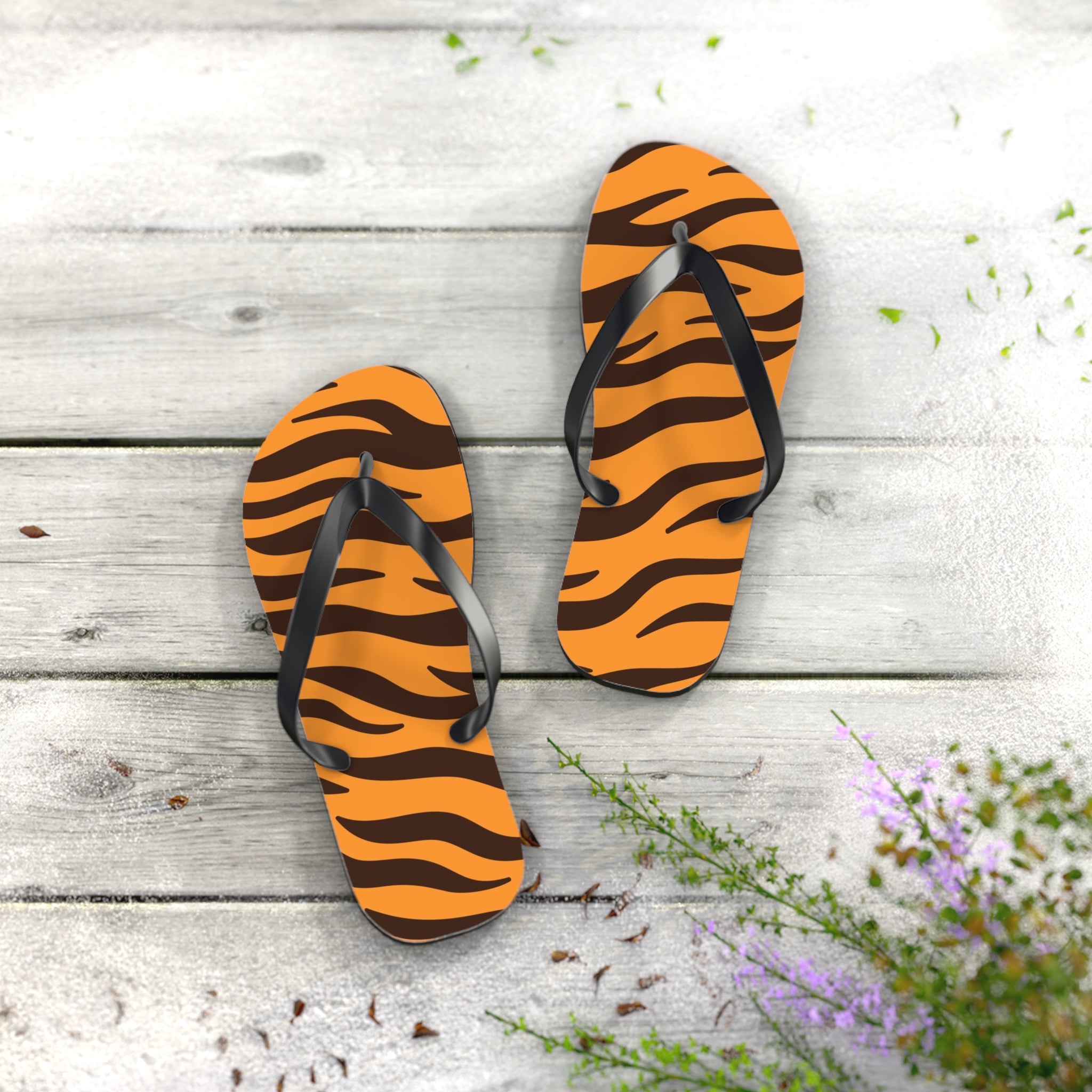 Tiger Stripe Flip Flops