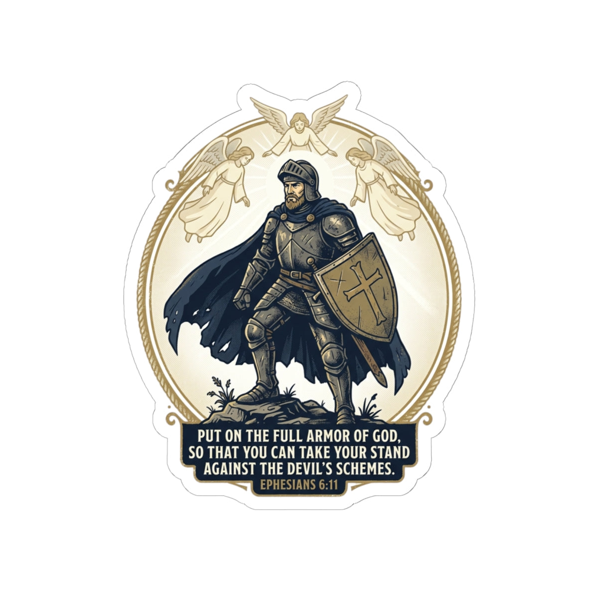 "Put On The Full Armor Of God" Scripture Graphic — Kiss-Cut Vinyl Sticker